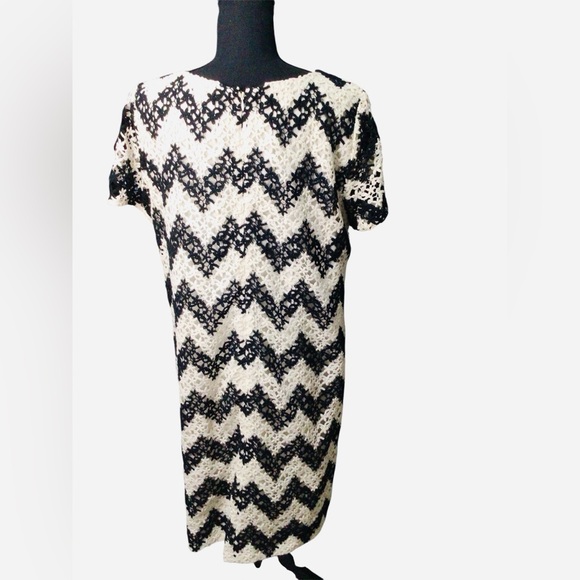 Talbots Black and White Chevron Mini Dress - Picture 3 of 3